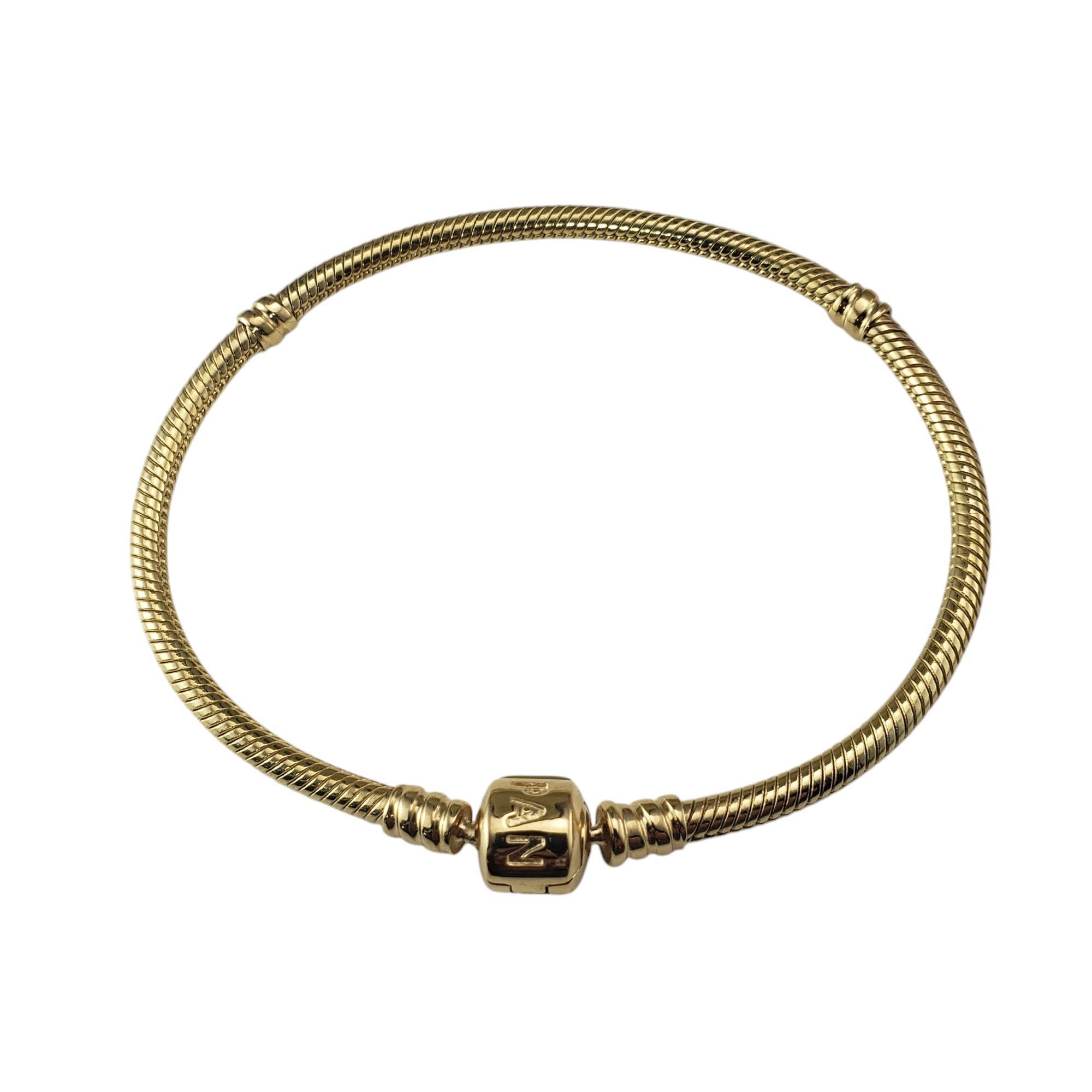 Contemporain Pandora Bracelet à breloques en or jaune 14 carats avec chaîne serpent #20755 en vente