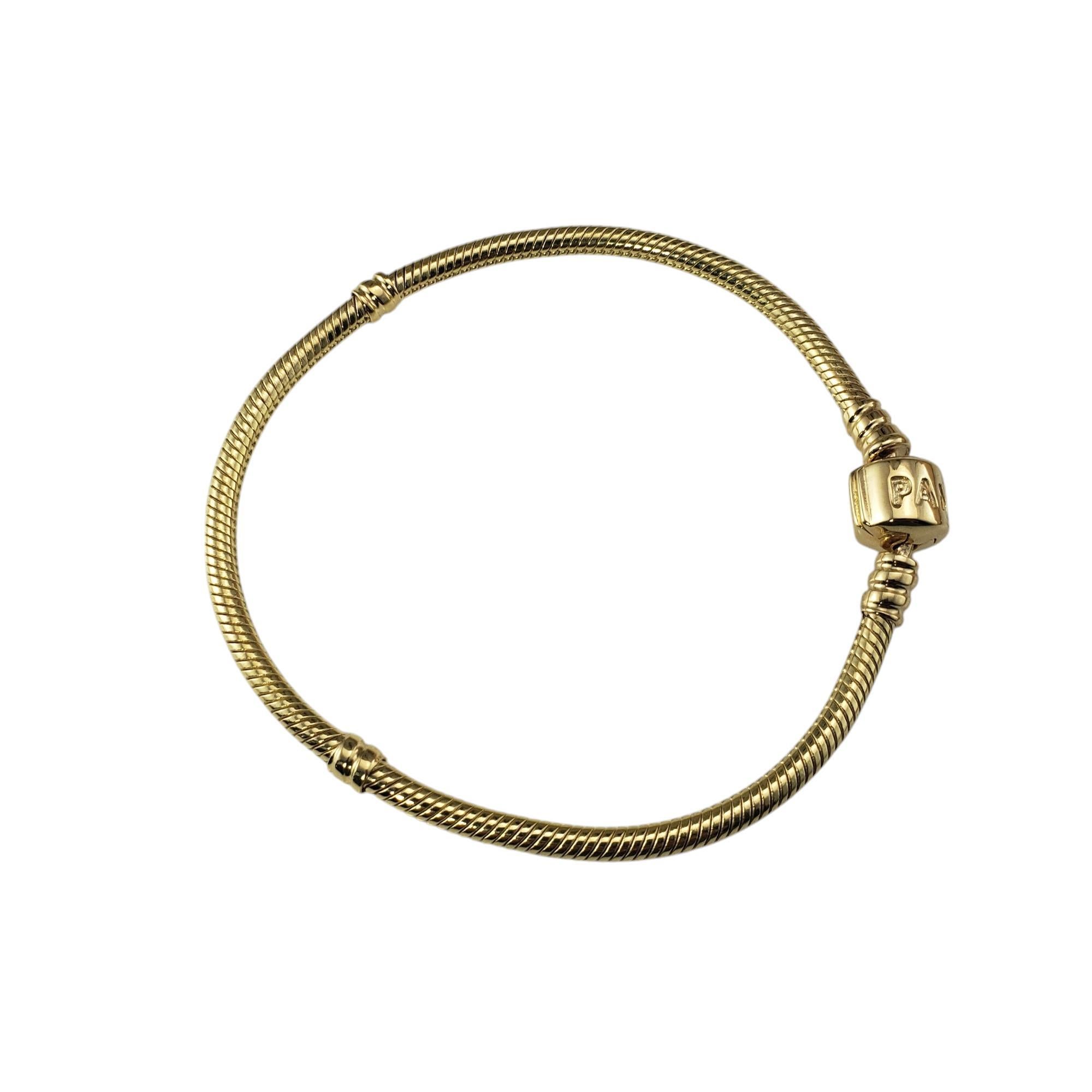 Pandora Bracelet à breloques en or jaune 14 carats avec chaîne serpent #20755 Bon état - En vente à Washington Depot, CT