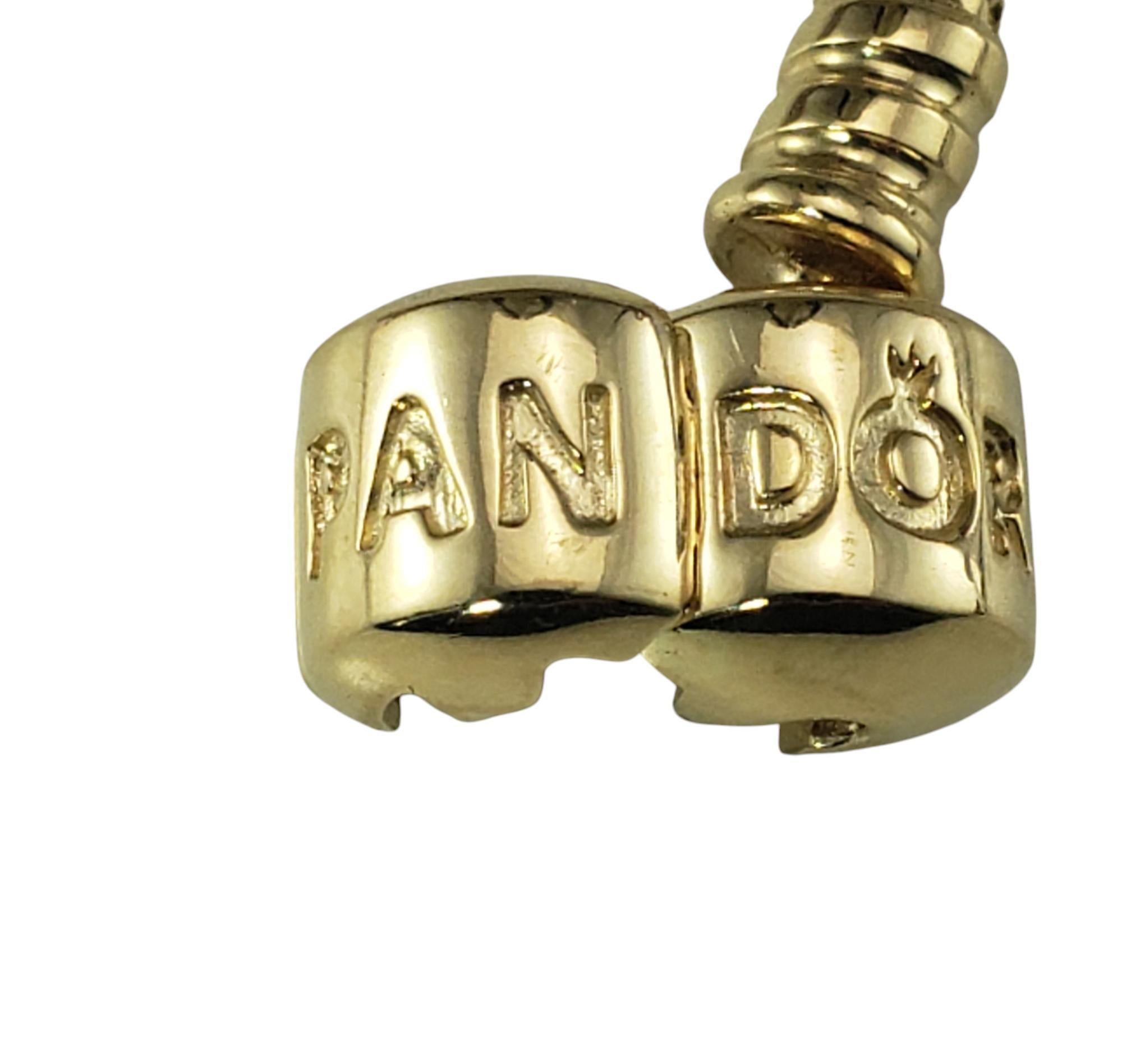 Pandora Bracelet à breloques en or jaune 14 carats avec chaîne serpent #20755 en vente 1