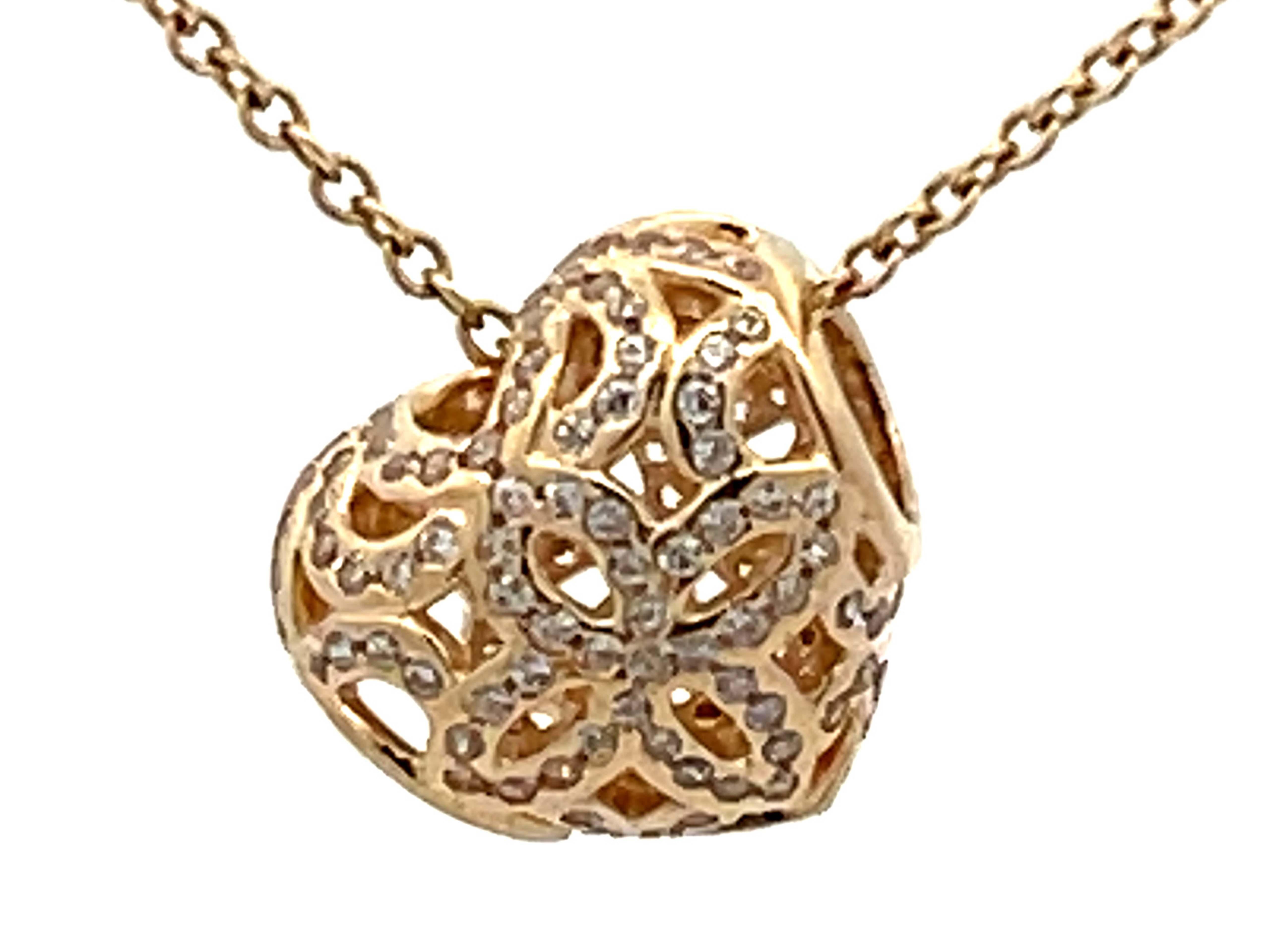 Moderne Collier Pandora en or 14 carats en forme de coeur en vente