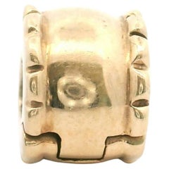 Pandora 14k Yellow Gold Beveled Clip Charm 750256 Retired