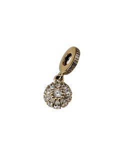 Pandora 14K Yellow Gold CZ Embellished Floral Drop Charm 751002CZ #24798