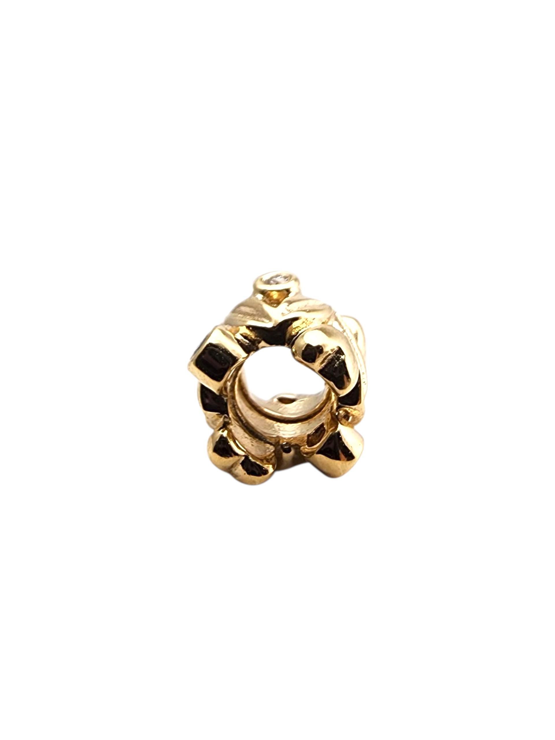 Taille brillant Pandora breloque fruit éternel en or jaune 14K avec diamant 750435D #23513 en vente