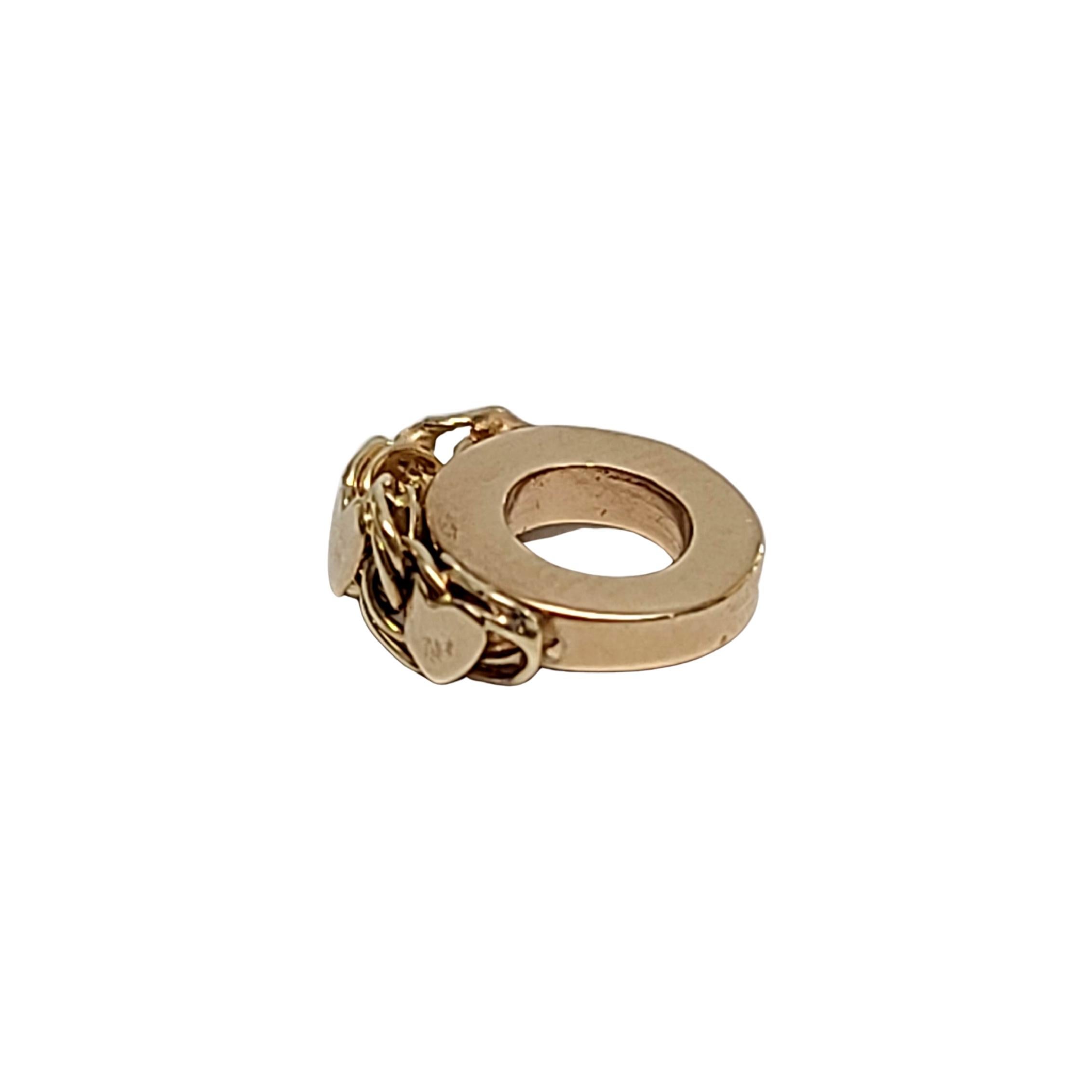 Pandora 14K yellow gold spacer charm.

This lovely Pandora spacer charm features small hearts on a chain set in 14K yellow gold.

Weighs approx .9dwt, 1.4g

Marked 585 ALE

Very good condition, professionally polished.

Will come packaged in a gift