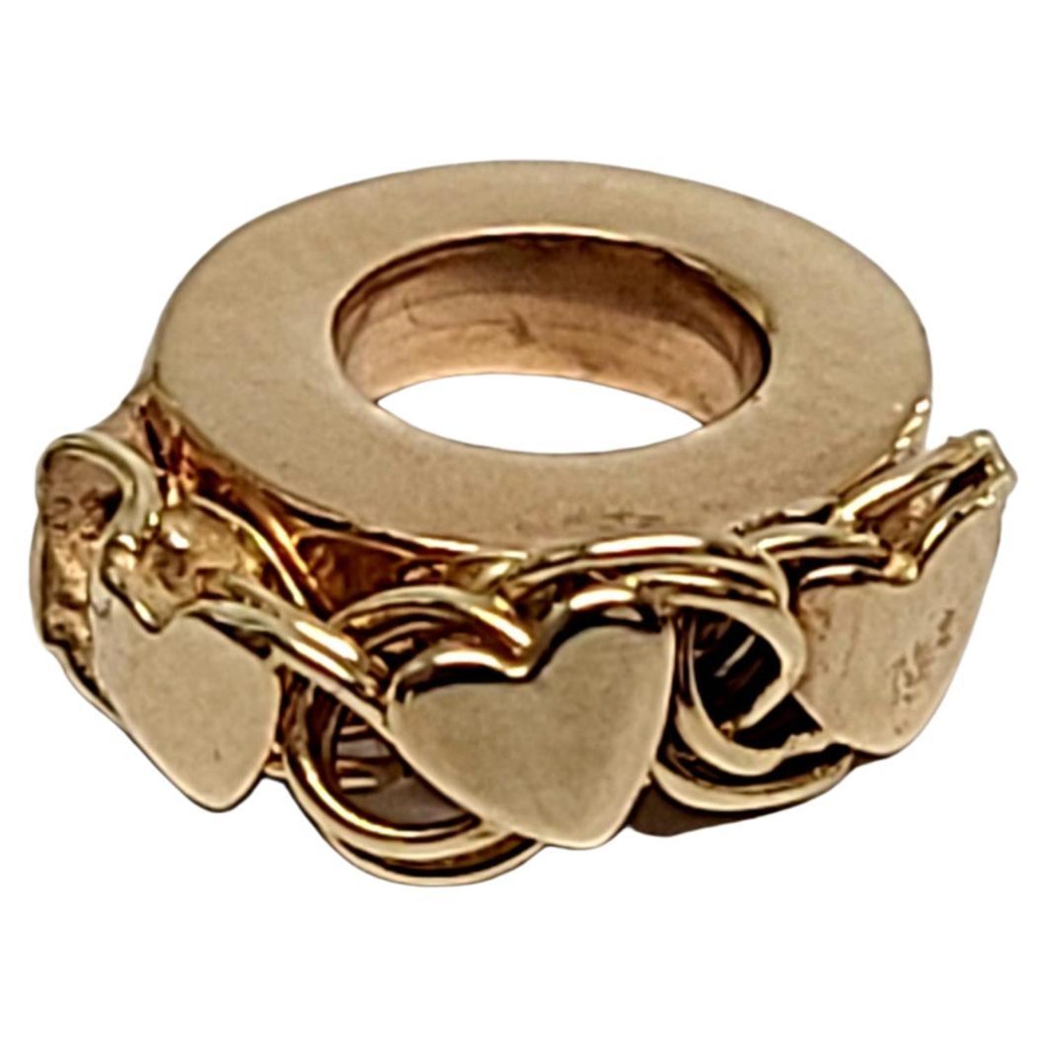 Pandora 14K Yellow Gold Heart Spacer 585 ALE For Sale at 1stDibs