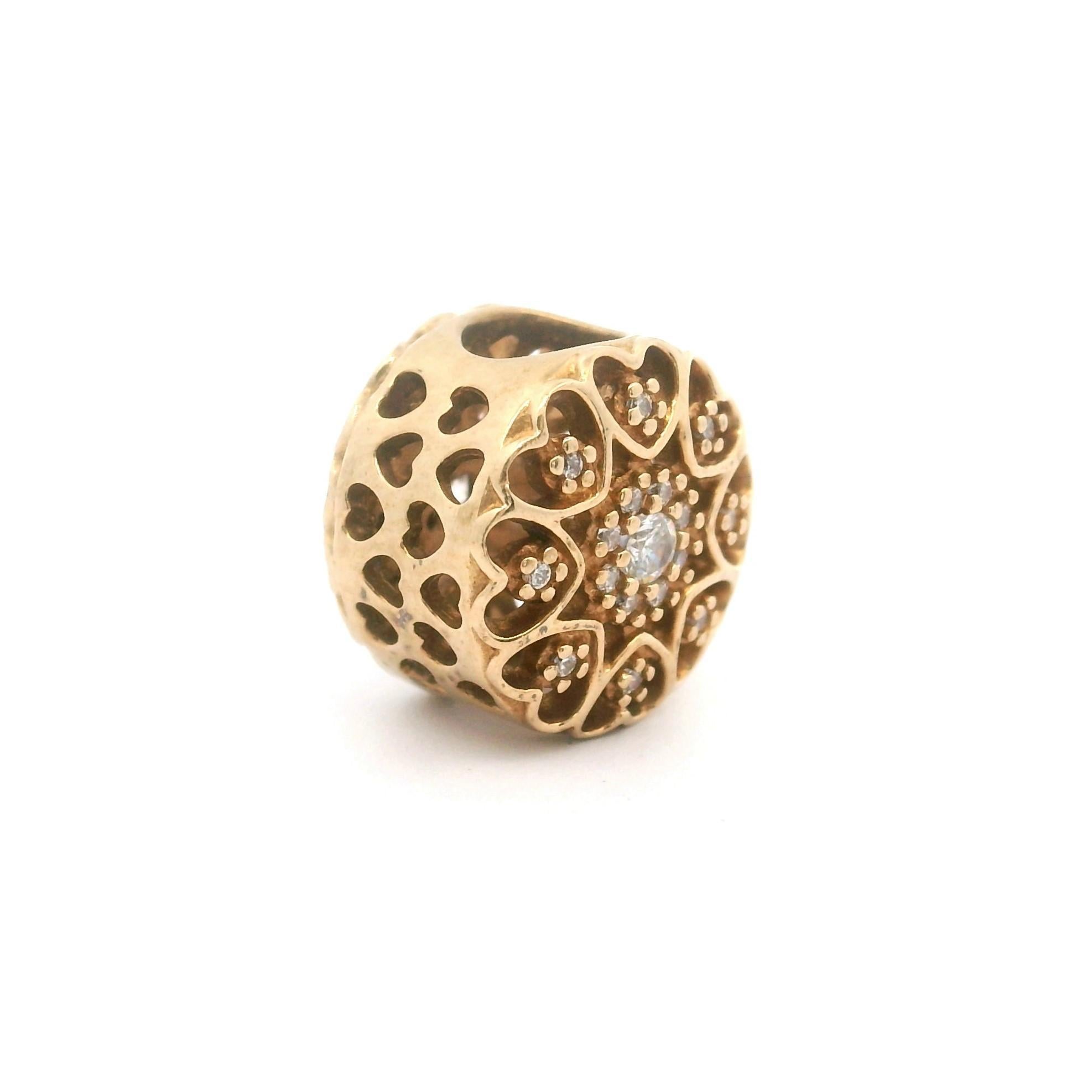 Condition:  Very Good Condition
Metal:  14k Gold (Marked, and Professionally Tested)
Weight:  2.6g
Length:  11mm
Width:  9mm
Markings:  