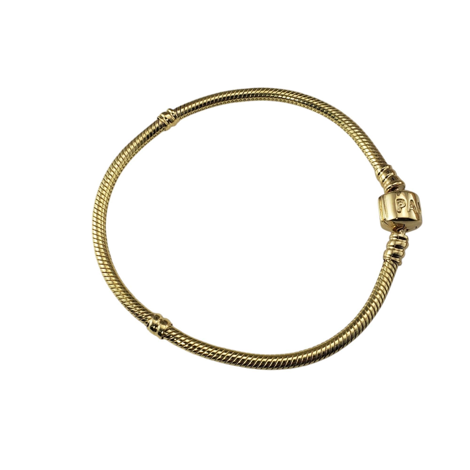 Contemporain Pandora Bracelet à breloques en or jaune 14 carats avec chaîne serpent #20767 en vente