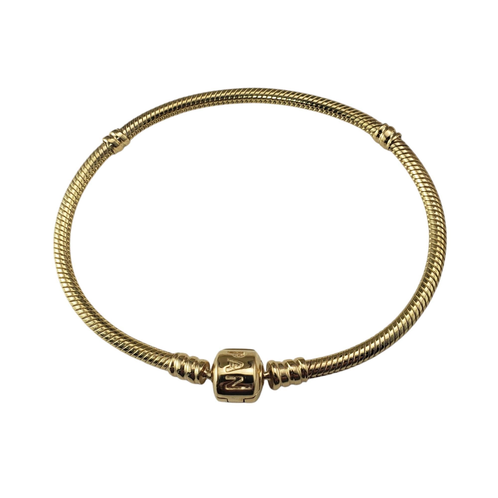 Pandora Bracelet à breloques en or jaune 14 carats avec chaîne serpent #20767 Bon état - En vente à Washington Depot, CT