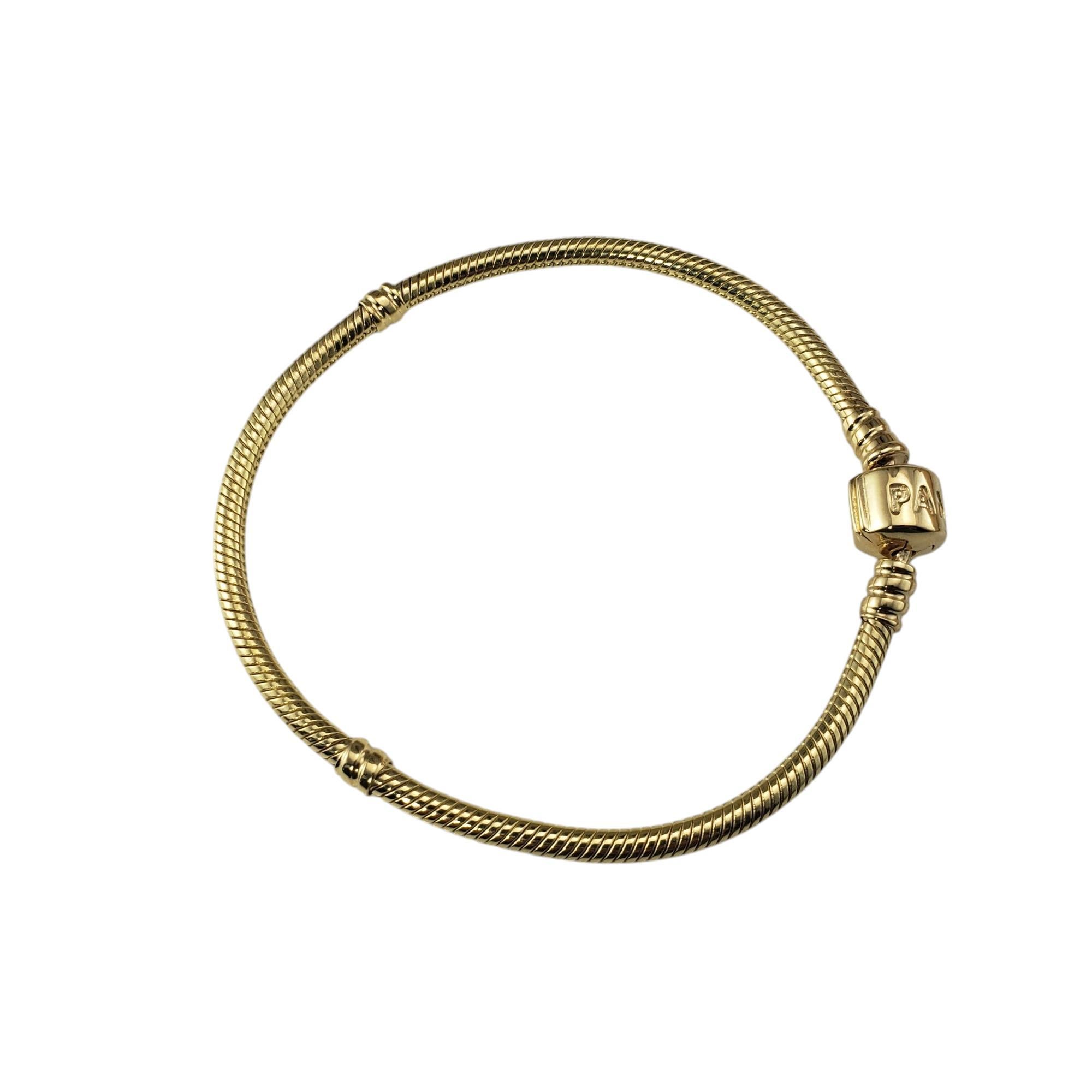 Contemporary Pandora 14K Yellow Gold Snake Chain Charm Bracelet #20779 For Sale