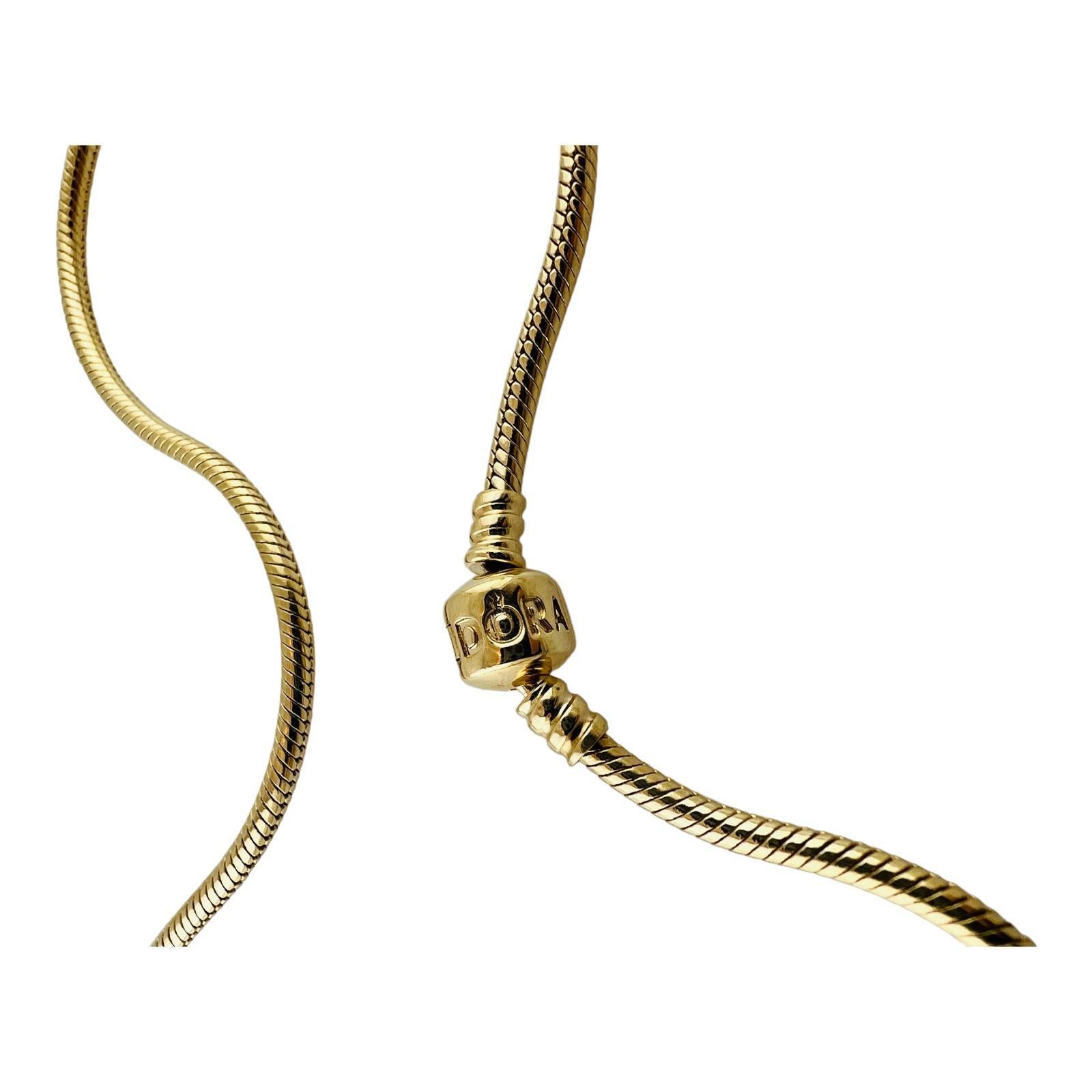 pandora gold snake chain necklace