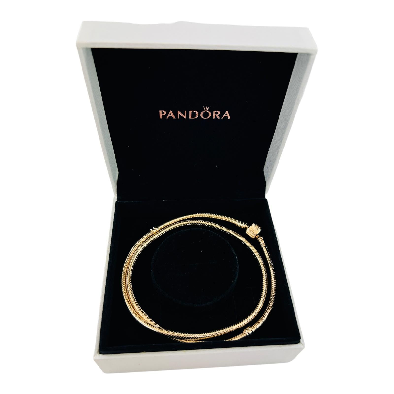 Pandora 14K Yellow Gold Snake Chain Necklace 17.5