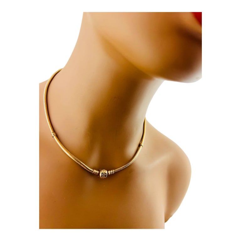 Pandora 14K Yellow Gold Snake Chain Necklace 17.5 with box 15410