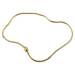 Pandora 14K Gelbgold Schlangenkette Halskette 17,5" mit Schlangenhalskette mit Schachtel #15410