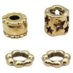 Pandora 14K Yellow Gold Star, Clip and Spacer Charm Set