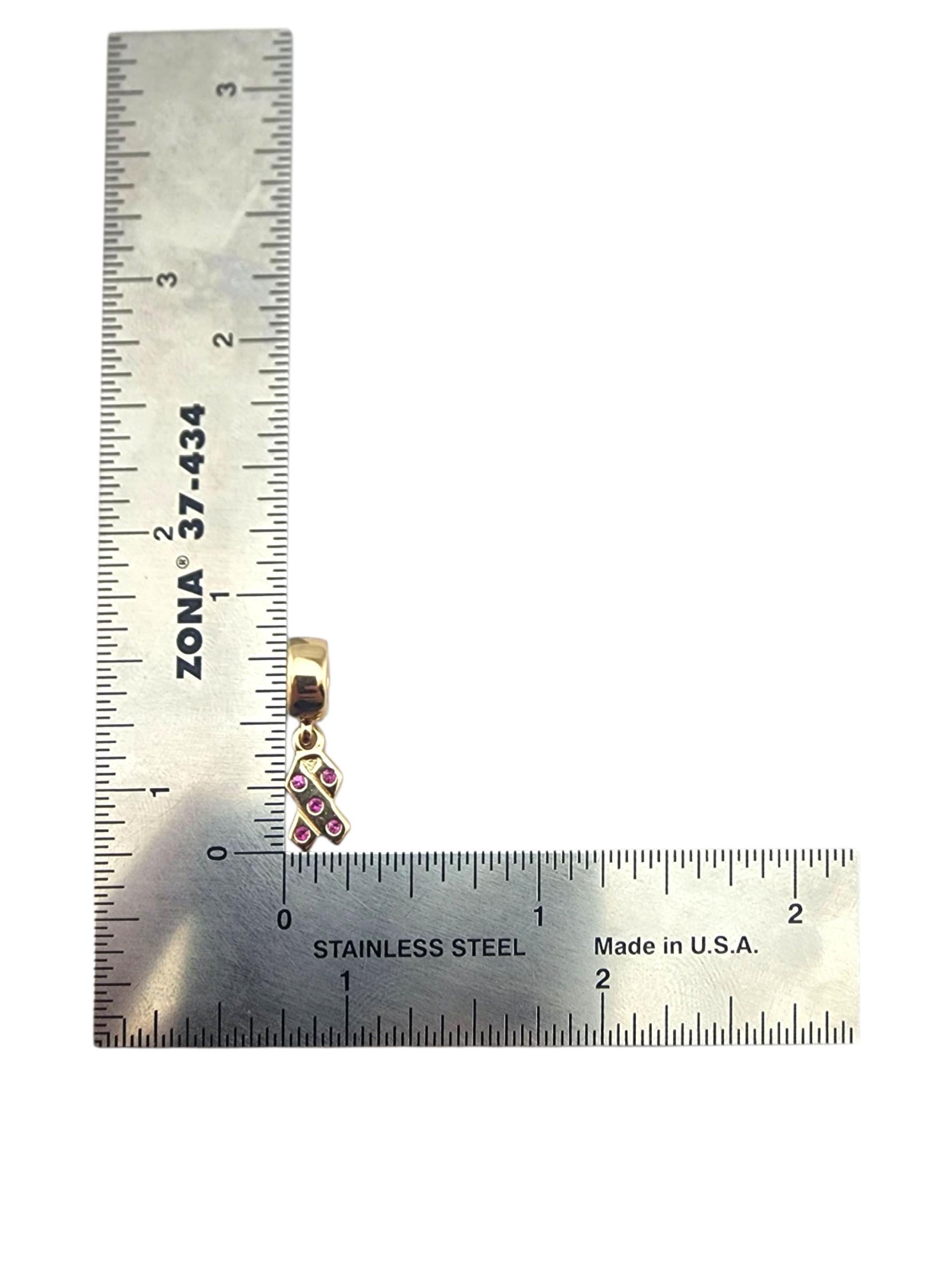 Pandora Or jaune 14K Ruban Susan Komen pour le cancer du sein 750342PSA  #23371 en vente 2