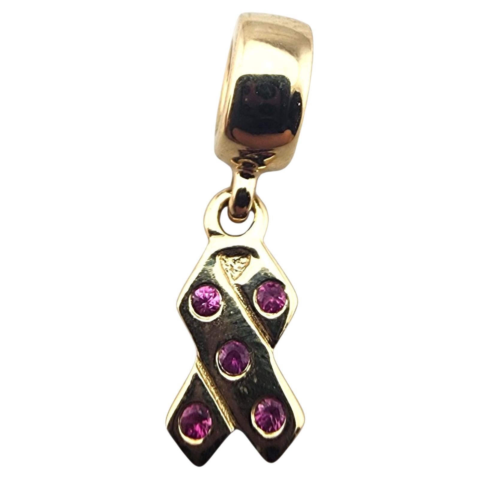 Pandora Or jaune 14K Ruban Susan Komen pour le cancer du sein 750342PSA  #23371 en vente