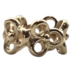 Pandora 14K Yellow Gold Trinity Flower Spacer Charm #750451 Retired #24818