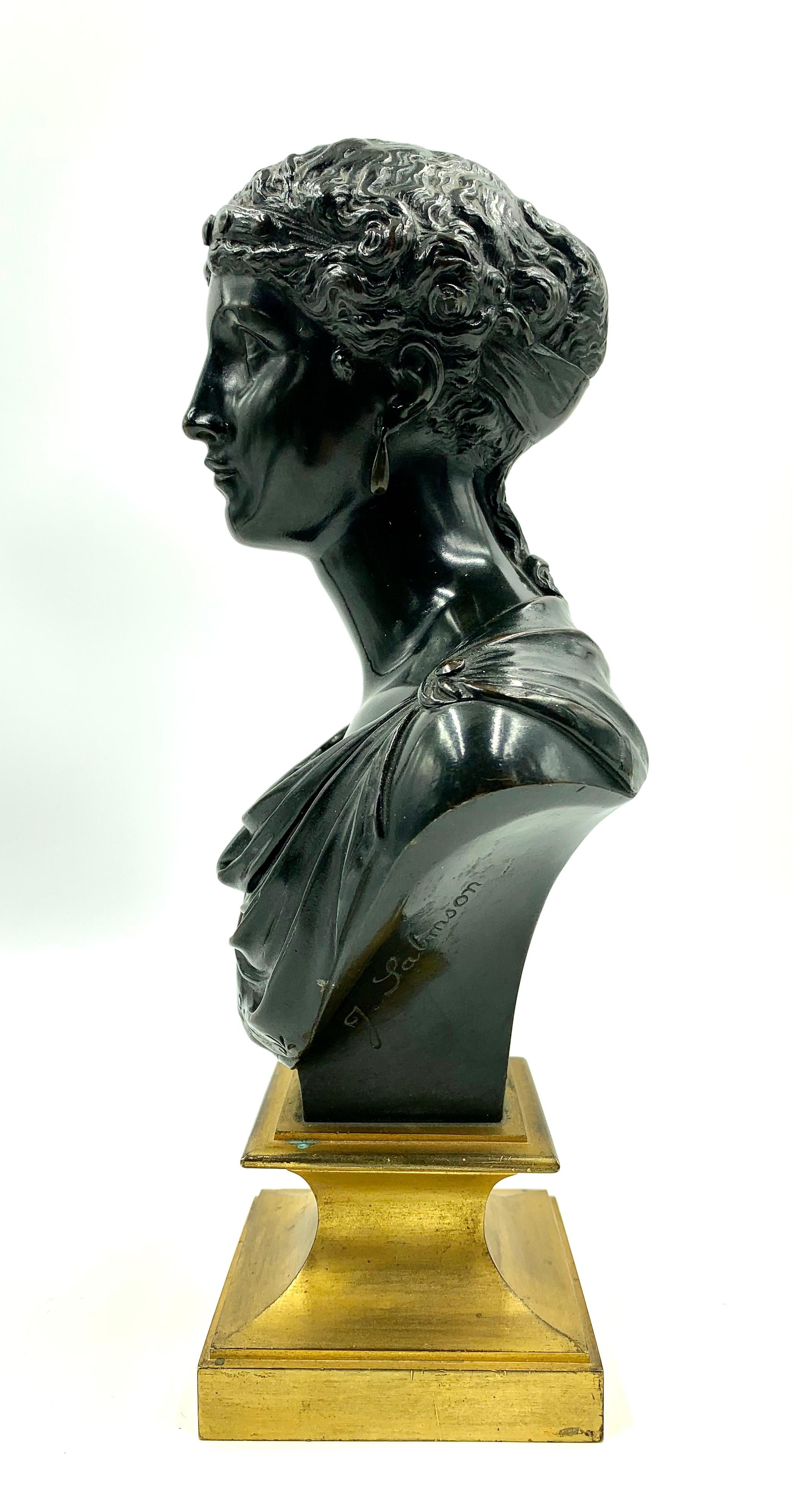Classical Greek Pandora, 19th Century French Patinated Bronze, Jean Jules Salmson, 1823-1902