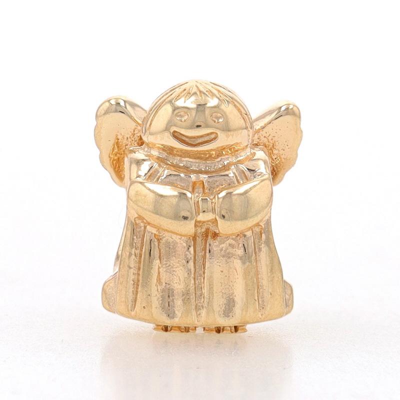 Brand: Pandora
Style Number: 750419
Title: Angel of Hope

Metal Content: 14k Yellow Gold

Style: Charm
Theme: Faith

Measurements
Tall: 15/32