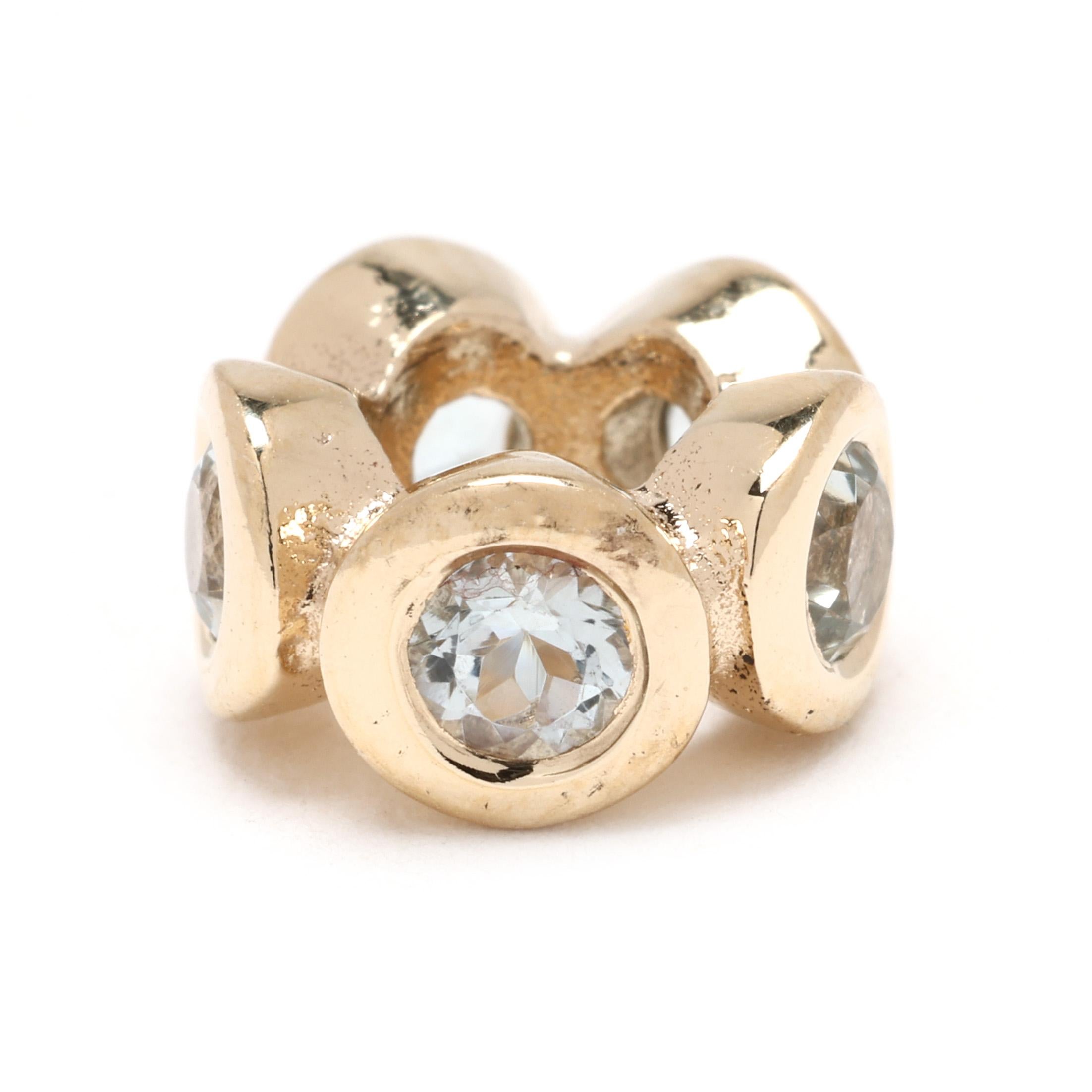 Women's or Men's PANDORA Aquamarine Lights Spacer Charm, 14k Yellow Gold