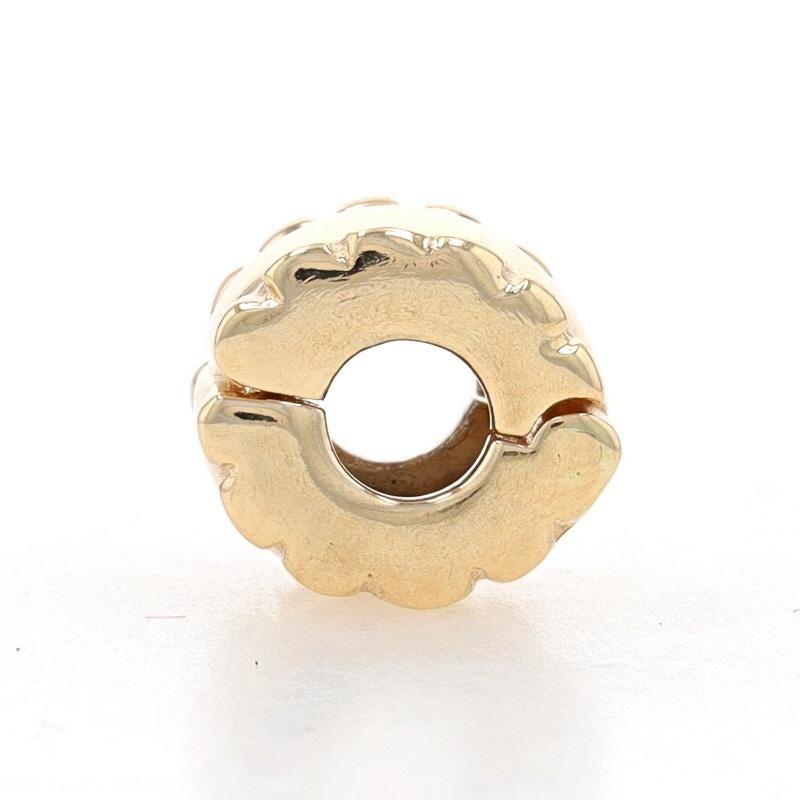 Pandora abgeschrägter Clip-Charm - Gelbgold 14k Perlen 750256 Damen