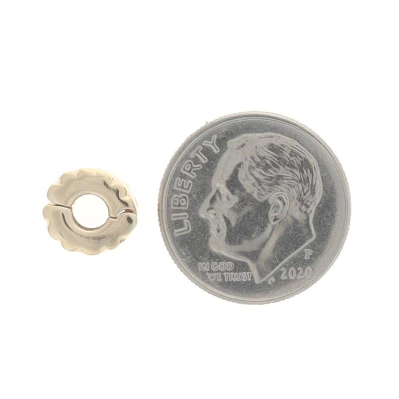 Pandora abgeschrägter Clip-Charm - Gelbgold 14k Perlen 750256 1