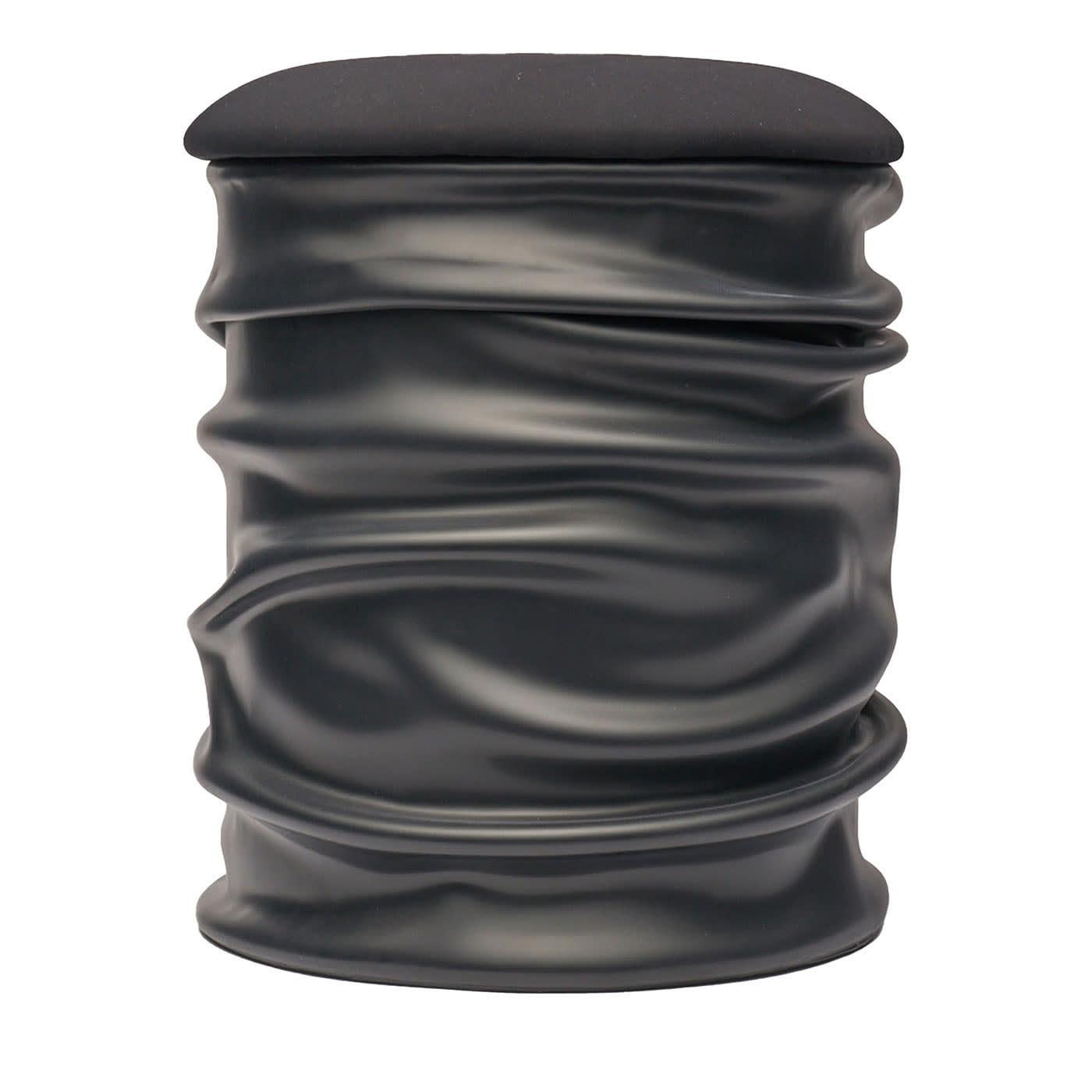 Pandora Black Pouf For Sale 4
