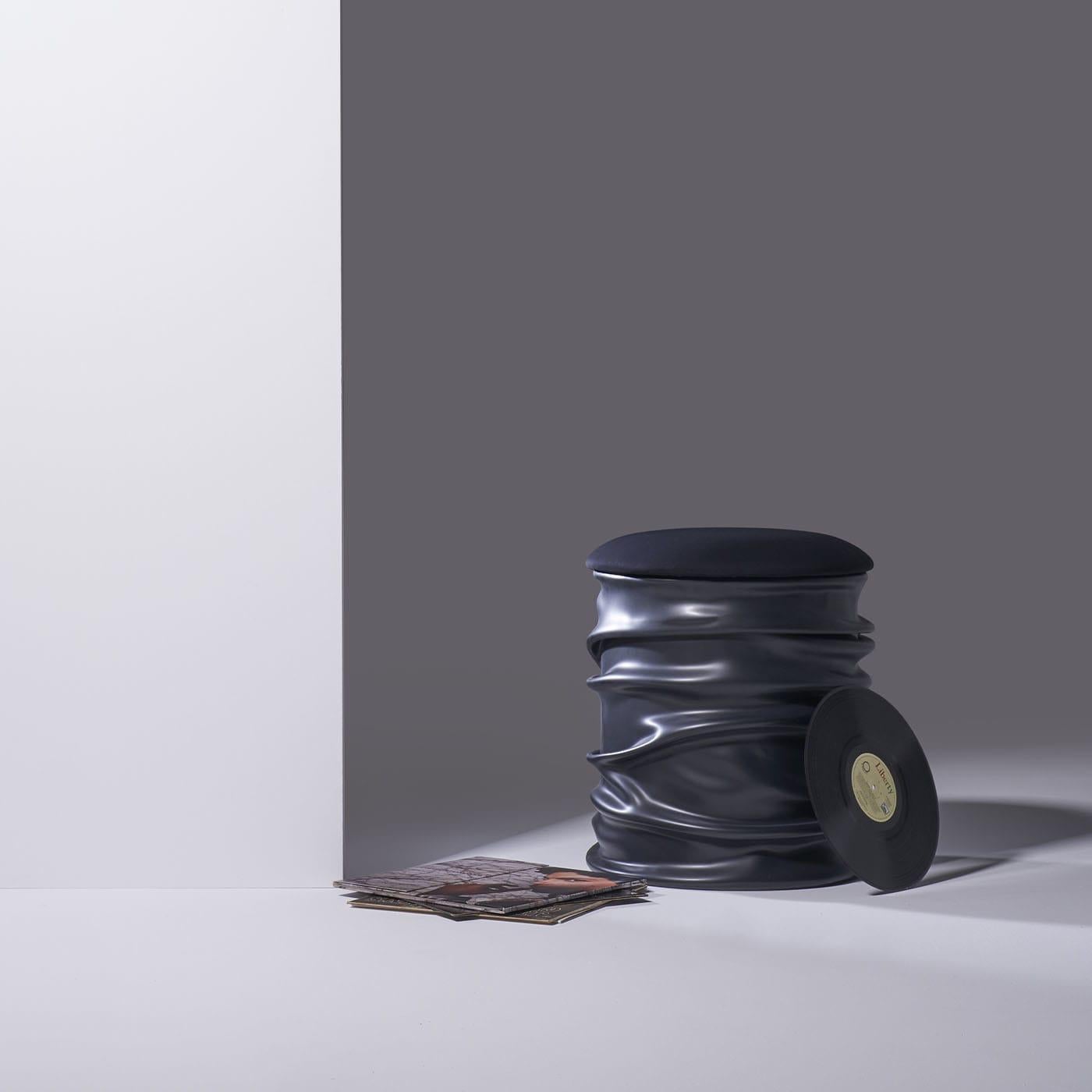 Resin Pandora Black Pouf For Sale