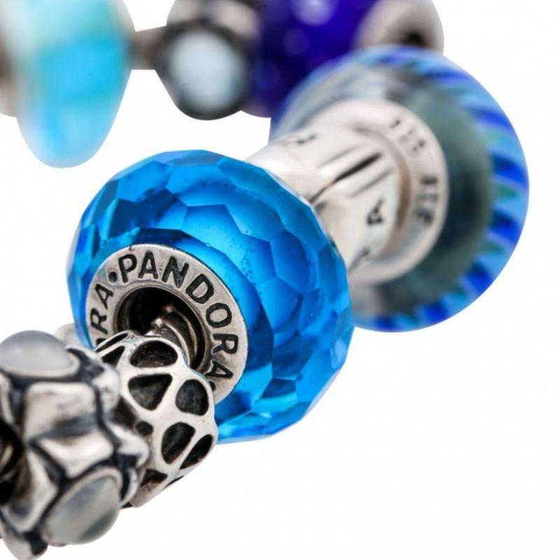 Modern Pandora Bracelet with Numerous Charms For Sale