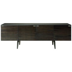 Pandora Credenza in Tempered Glass with Gold Leaf Interior/Numbered Edition
