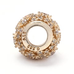 Pandora CZ Gold Charm, 14k Yellow Gold, Inner Radiance, Authentic Pandora Charm