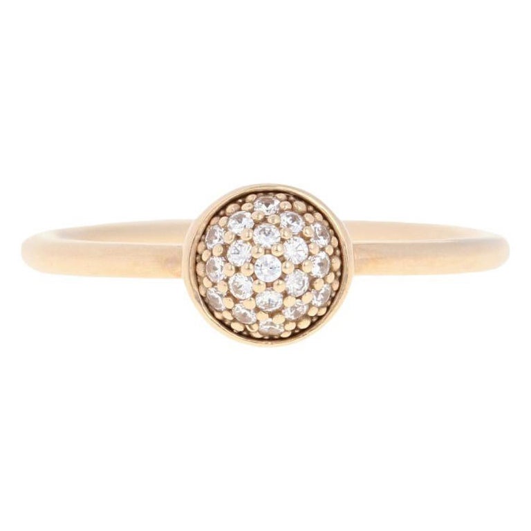 Pandora schillernder Tropfenring, 14k Gold CZs, neu, authentisch, 52 'US 6' 150187CZ