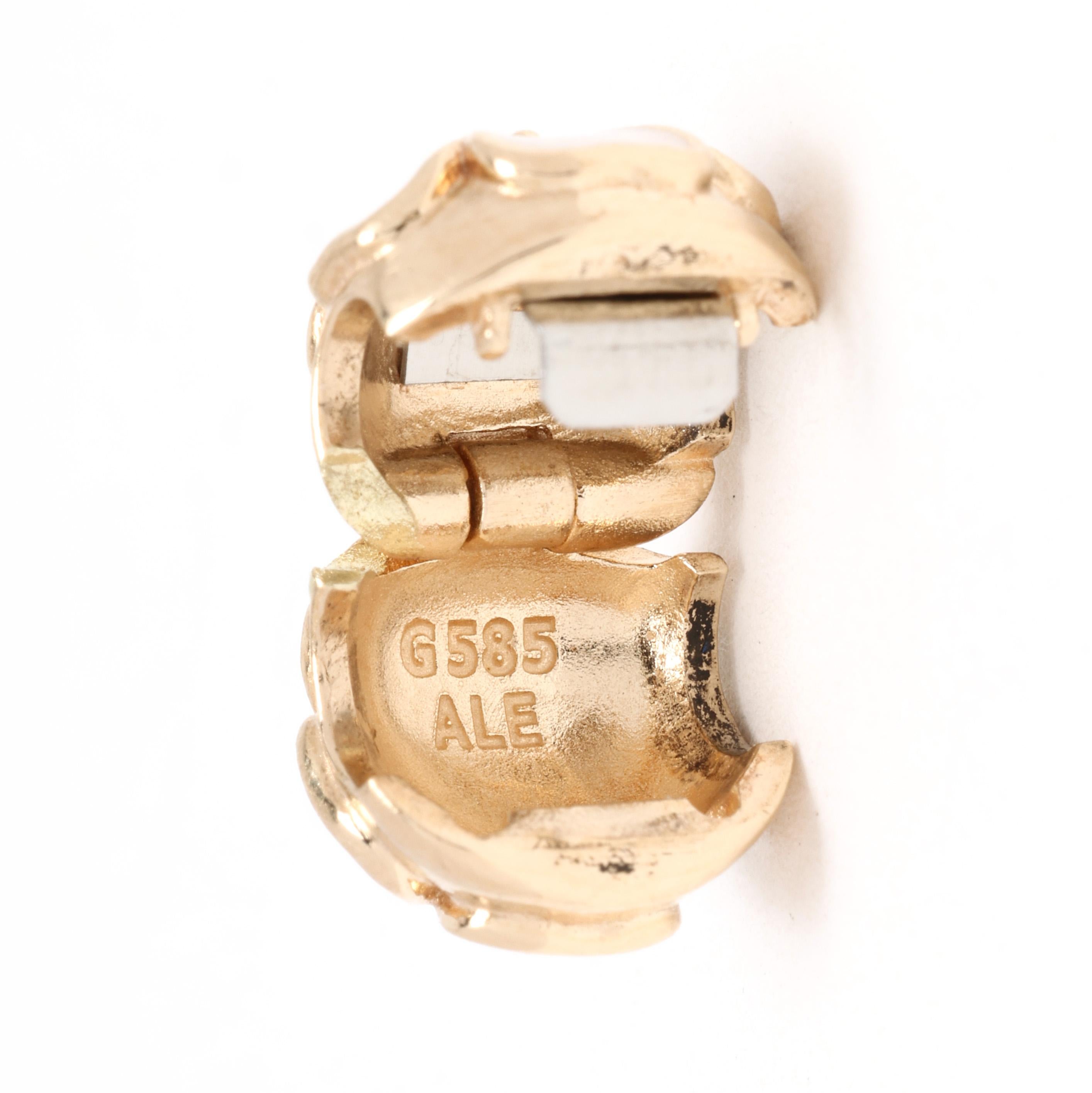 Women's or Men's PANDORA Enamel Cherry Blossom Clip Charm, 14k Yellow Gold