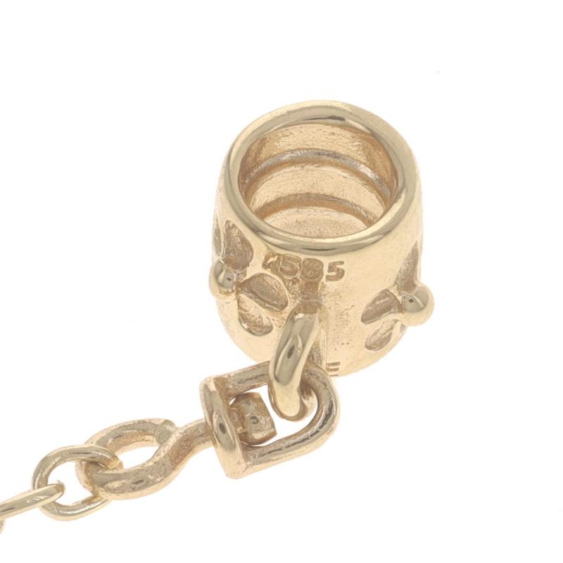 Women's or Men's Pandora Flower Safety Chain - Yellow Gold 14k Charm Bead 750312-05 For Sale