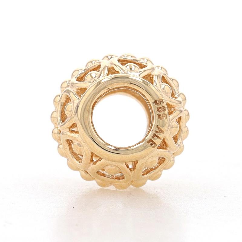 Pandora Gilded Cage Charm - Yellow Gold 14k Bead 750458 In Excellent Condition In Greensboro, NC