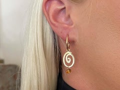 Pandora Gold Swirl Drop Earrings in 14k Yellow Gold