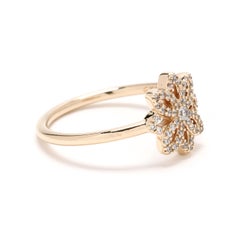 Pandora Lace Botanique Cubic Zirconia Floral Ring, 14k Yellow Gold, Ring Size 6