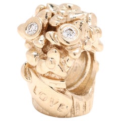 Charme Love Bouquet of Flowers di Pandora, Cubic Zirconia, Oro giallo 14k