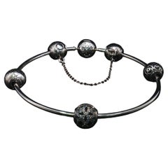 Pandora Moments 925 Sterling Silver Charm Bracelet Safety Chain 5 Charms Estate