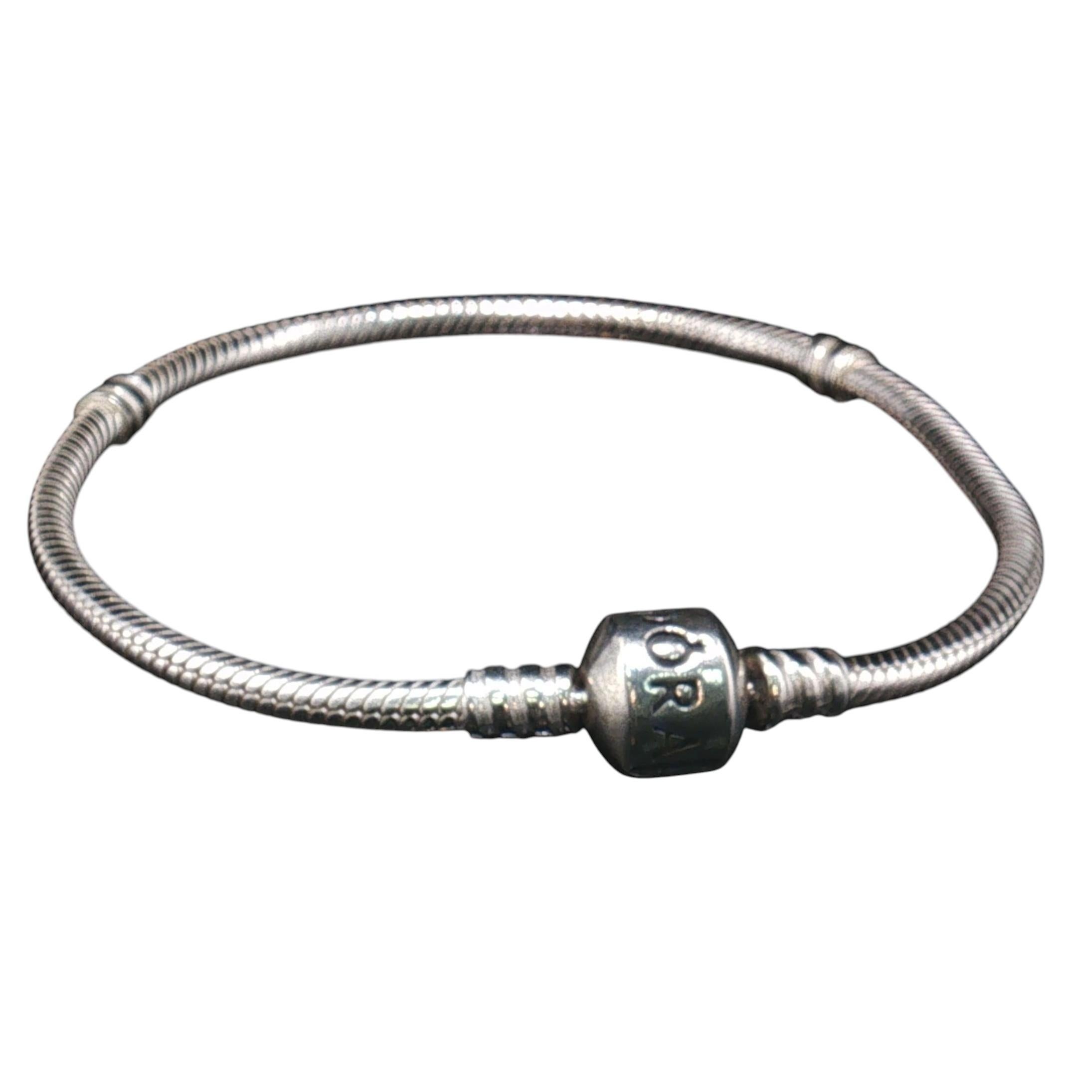 Pandora Moments Armband aus 925er Sterlingsilber mit Schlangenkette und Fassverschluss, 7,5"