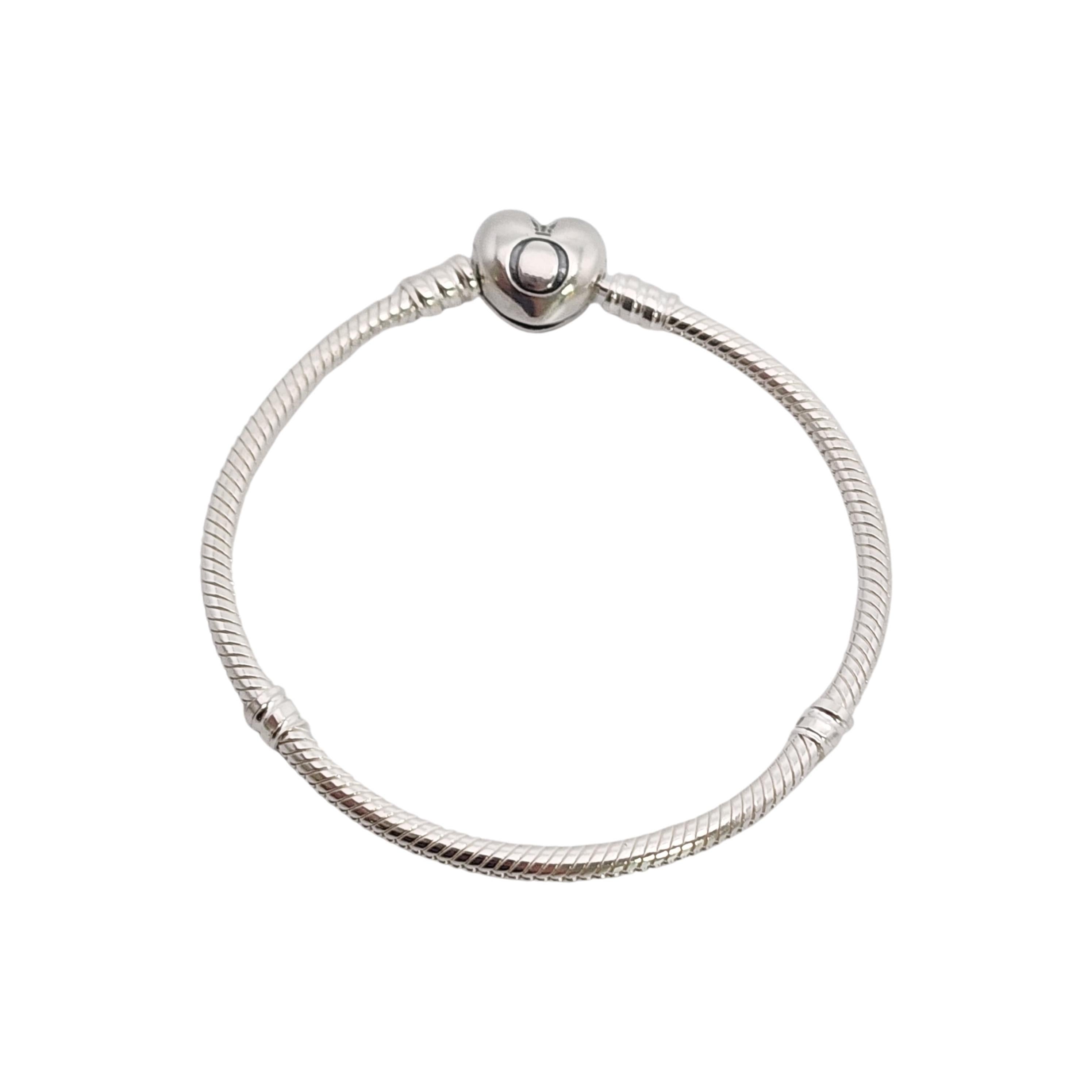 silver bracelet with heart-shaped clasp - pandora