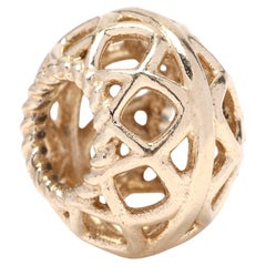 Pandora Open Lattice Charm, 14k Yellow Gold, Authentic Pandora Charm