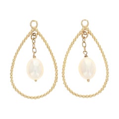 Pandora Perlenohrring Enhancers, 14k Gelbgold Teardrop Neu Authentic 250408P