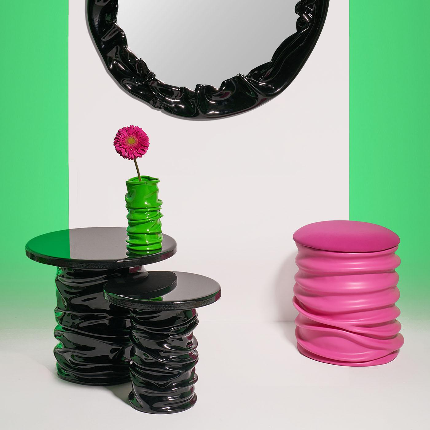 Resin Pandora Pink Pouf For Sale