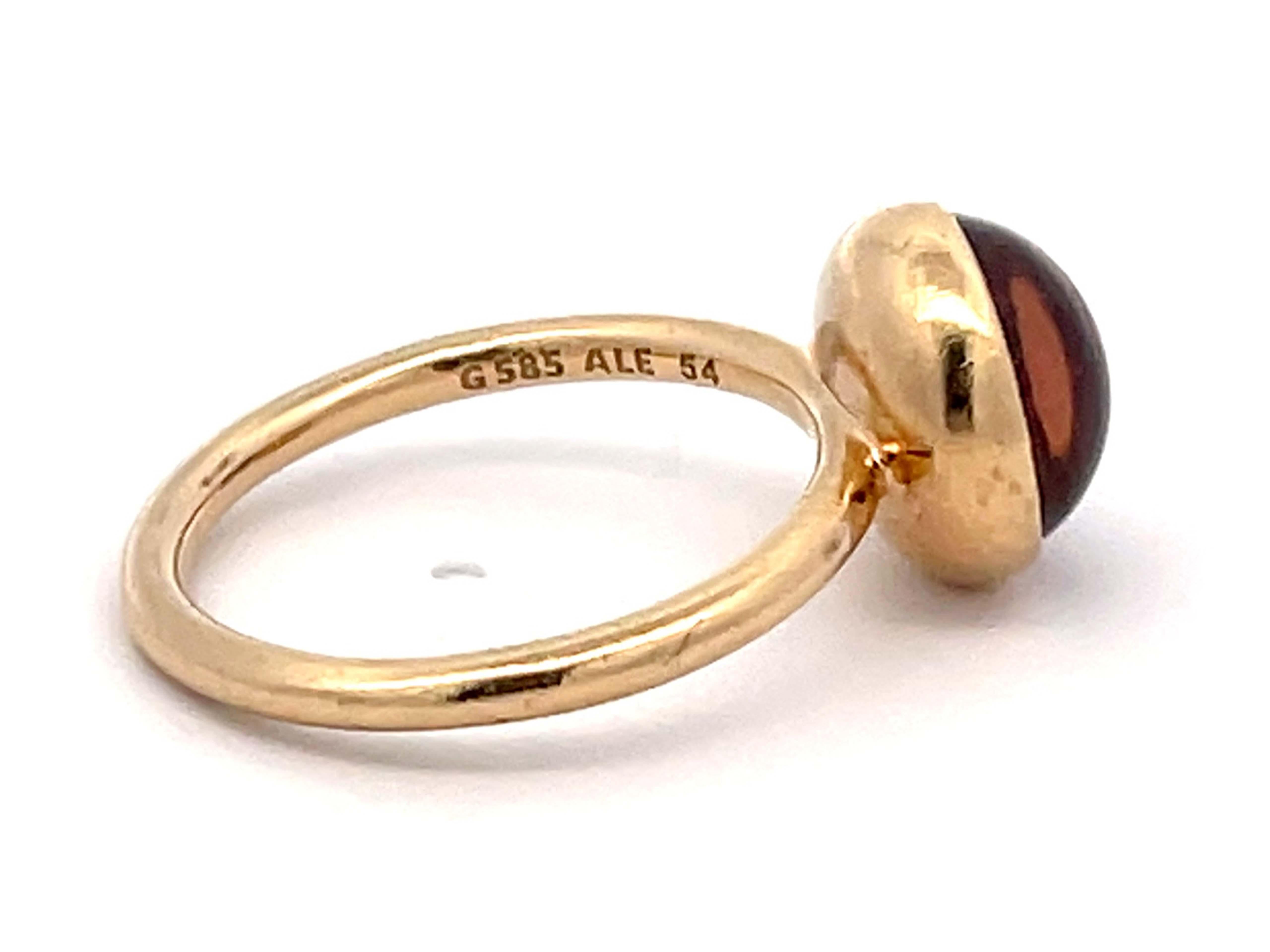 Cabochon Pandora Poetic Pink Droplet Ring in 14K Gold For Sale