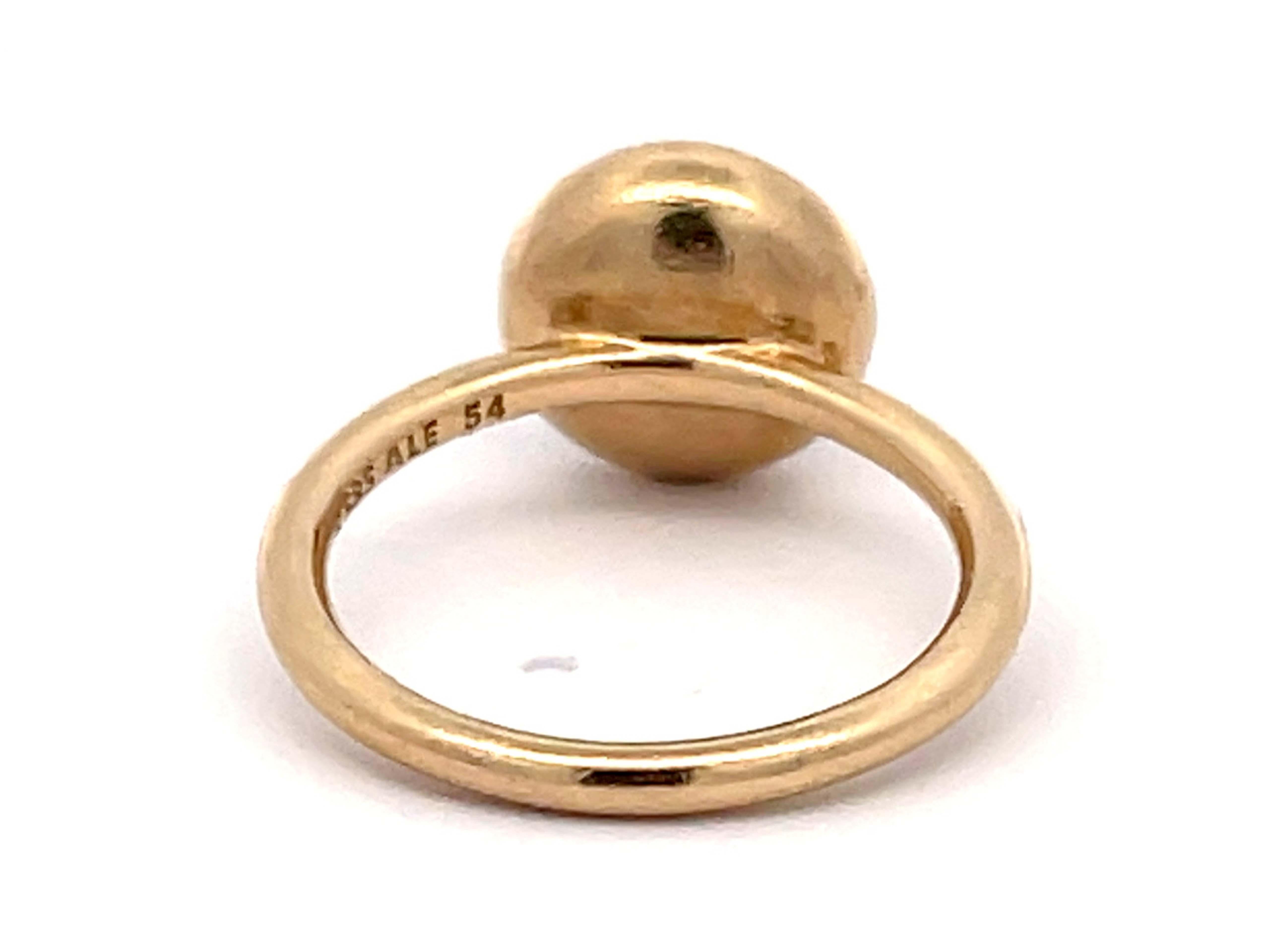 Pandora Poetic Pink Droplet Ring in 14K Gold In Excellent Condition For Sale In Honolulu, HI