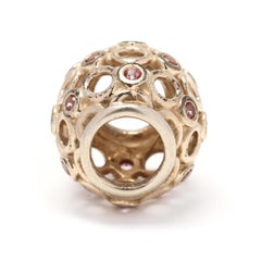 Pandora Red CZ Gold Charm, 14k Yellow Gold, Authentic Pandora Charm