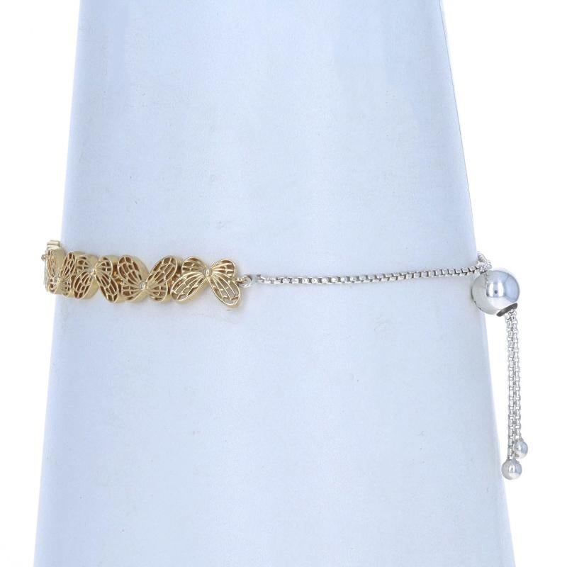 Women's Pandora Shine Openwork Butterflies Bracelet 925 Gold Pltd Adjustable Bolo 567957 For Sale