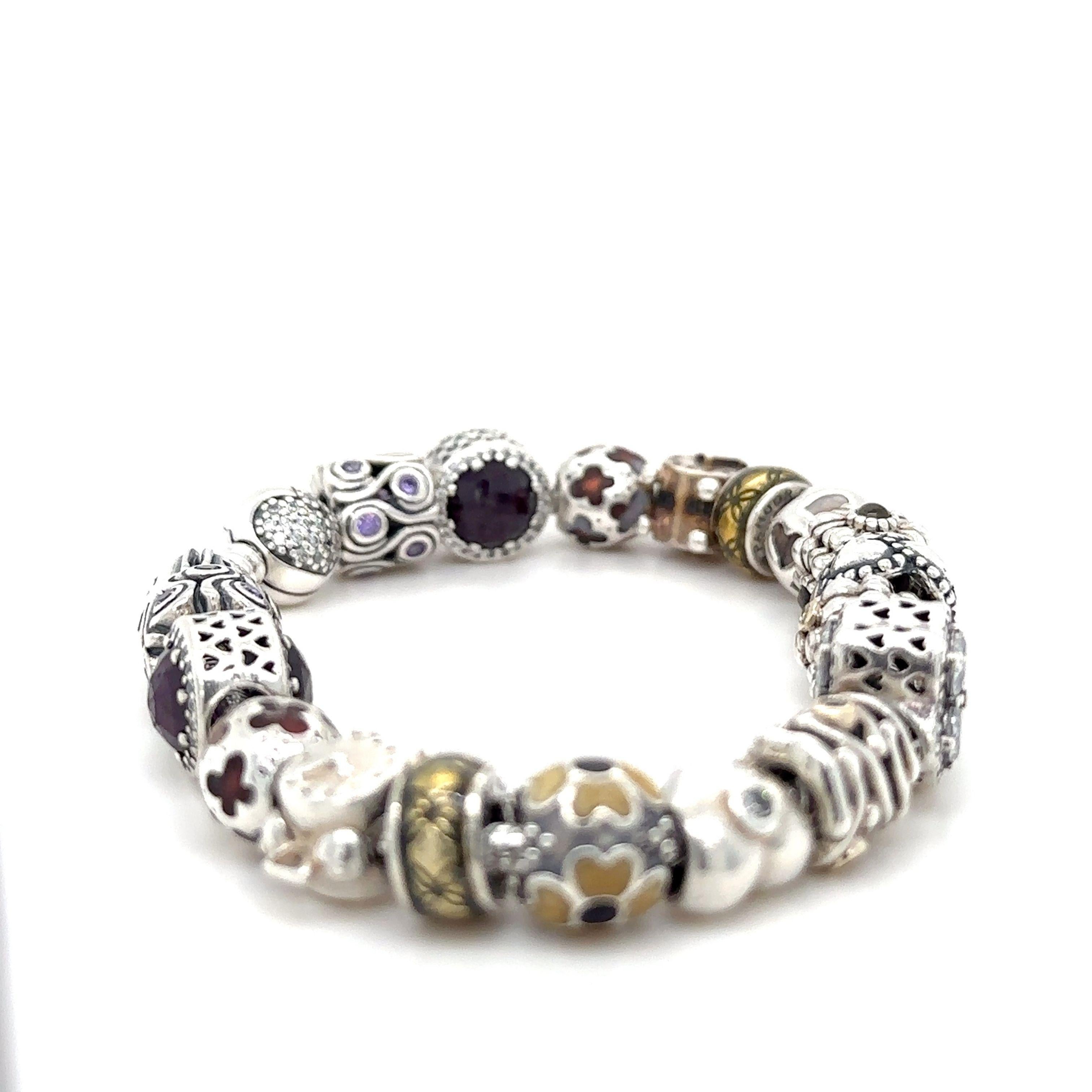 Pandora Silver Classic Moments Bracelet 98g In Excellent Condition For Sale In SYDNEY, NSW