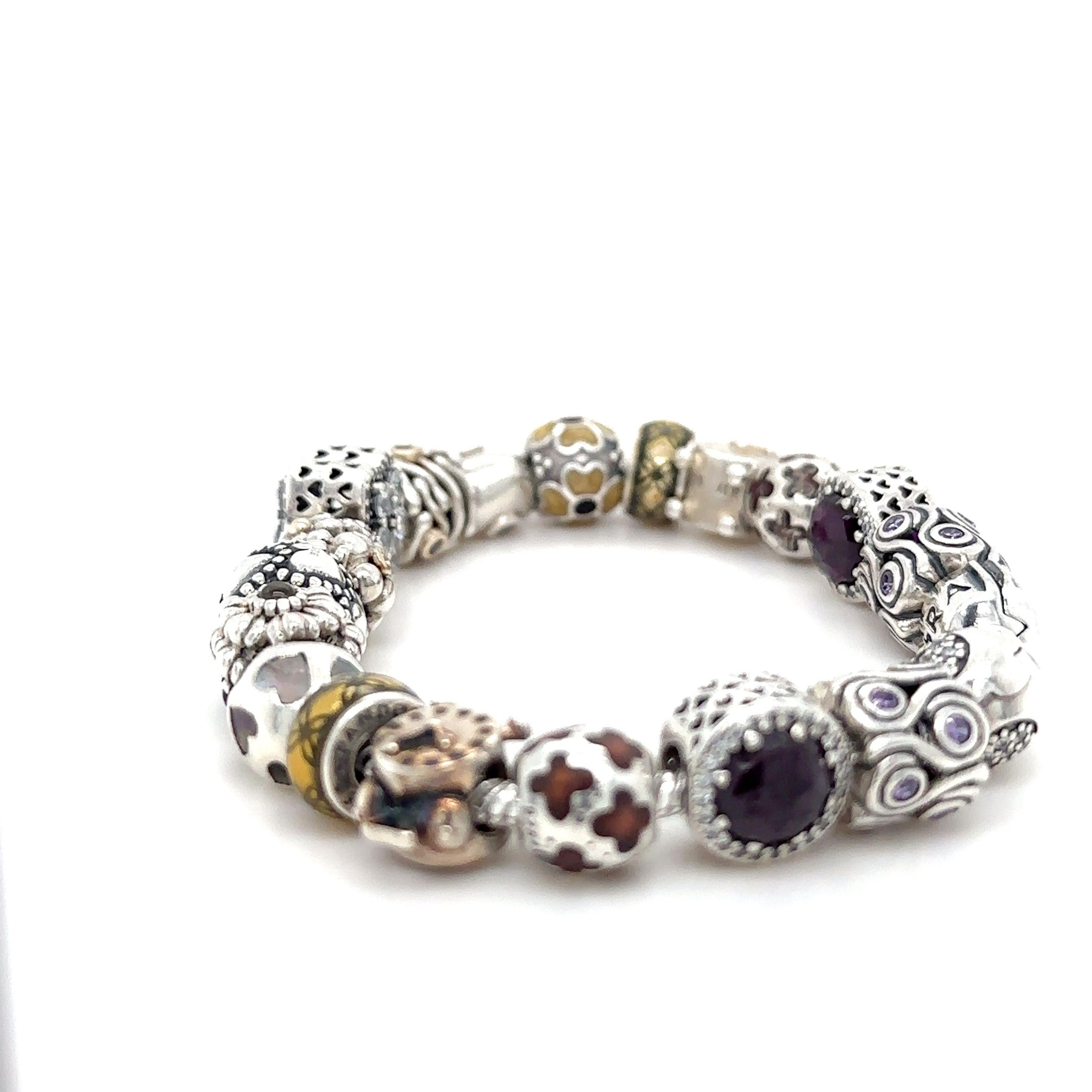 Women's Pandora Silver Classic Moments Bracelet 98g For Sale